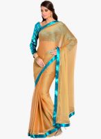 Moiaa Peach Printed Chiffon Saree