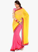 Moiaa Pink Printed Georgette Saree