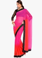 Moiaa Pink Printed Georgette Saree
