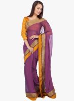 Moiaa Purple Printed Georgette Saree