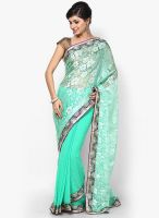 Mrignain Brasso Green Saree