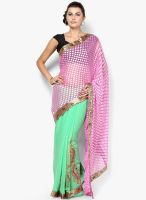Mrignain Brasso Pink Saree