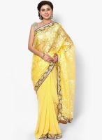 Mrignain Brasso Yellow Saree