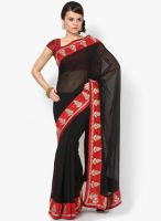 Mrignain Chiffon Black Embroidered Saree