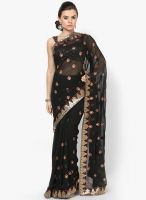 Mrignain Chiffon Black Embroidered Saree