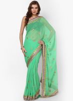 Mrignain Chiffon Green Embroidered Saree