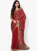 Mrignain Chiffon Maroon Saree
