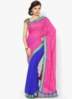 Mrignain Chiffon Pink Embroidered Saree