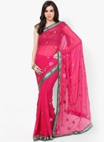 Mrignain Chiffon Pink Saree