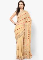 Mrignain Georgette Beige Embellished Saree
