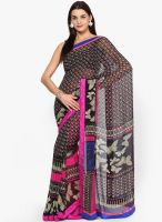 Mrignain Georgette Black Saree