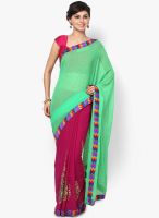 Mrignain Georgette Green Saree