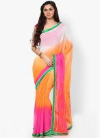 Mrignain Georgette Orange Saree
