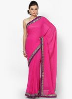Mrignain Georgette Pink Solid Saree