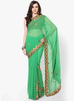 Mrignain Green Embroidered Saree