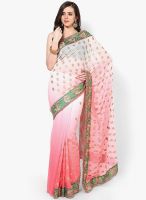 Mrignain Pink Embroidered Saree