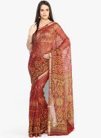 Mrignain Red Printed Georgette Saree