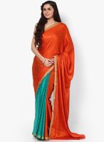 Mrignain Silk Blend Green Saree
