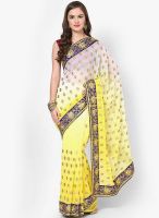 Mrignain Yellow Embroidered Saree