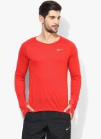 Nike As Df Wool Red Running V Neck T-Shirt