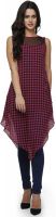 Ojjasvi Checkered Women's A-line Kurta(Pink)