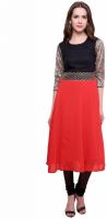 Pannkh Festive Solid Women's Kurti(Red)