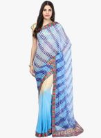 RCPC Blue Printed Chiffon Saree