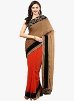 RCPC Brown Embellished Georgette Saree