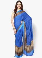 RCPC Crepe Blue Printed Saree RCPC Crepe Blue Printed Saree