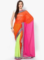 RCPC Georgette Pink Saree