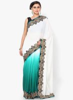 RCPC Georgette White Saree