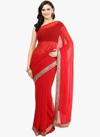 RCPC Red Printed Georgette Saree