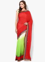 RCPC Red Printed Georgette Saree