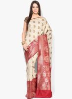 Rang Banarasi Georgette Satin Silk Multi Zari Work Banarasi Beige Saree