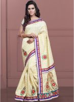 Saree Mall Off White Embroidered Saree