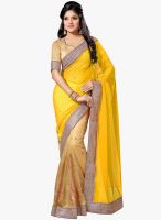 Saree Swarg Beige And Yellow Embellished Saree