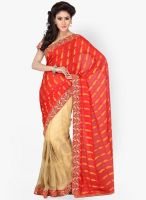 Saree Swarg Beige Embroidered Saree