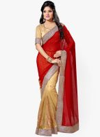 Saree Swarg Beige Embroidered Saree