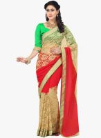 Saree Swarg Beige Printed Saree