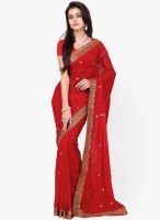 Saree Swarg Maroon Embroidered Saree