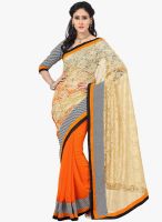 Saree Swarg Orange Printed Saree