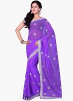 Saree Swarg Purple Embroidered Saree