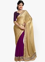 Saree Swarg Wine Solid Saree