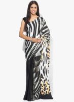 Satya Paul Black Printed Georgette Saree