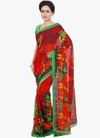 Shonaya Red Printed Saree