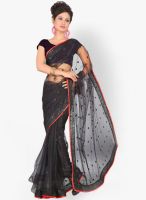 Silk Bazar Black Embroidered Saree