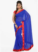 Silk Bazar Blue Printed Saree