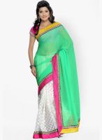 Silk Bazar Green Embroidered Saree