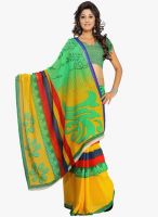 Silk Bazar Green Printed Saree