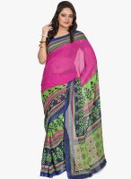 Silk Bazar Pink Printed Saree